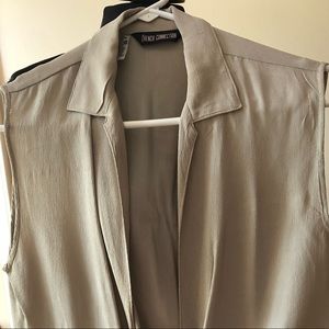 French Connection taupe sleeveless wrap top